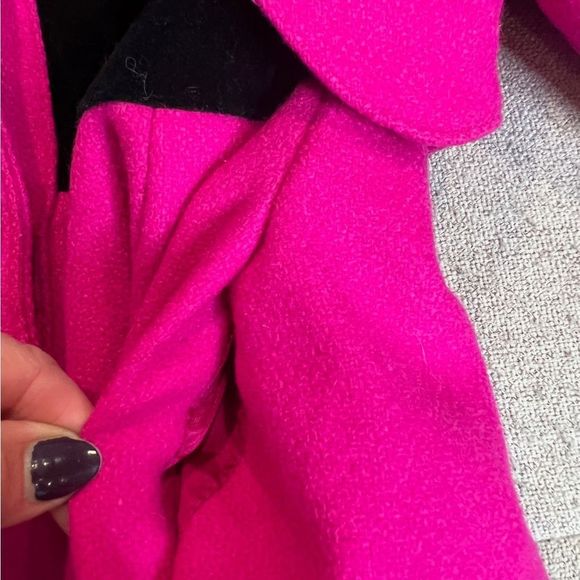 SOLD Vintage Coat Rothschild wool peacoat fuchsia Pink Black 6 - Picture 7 of 12